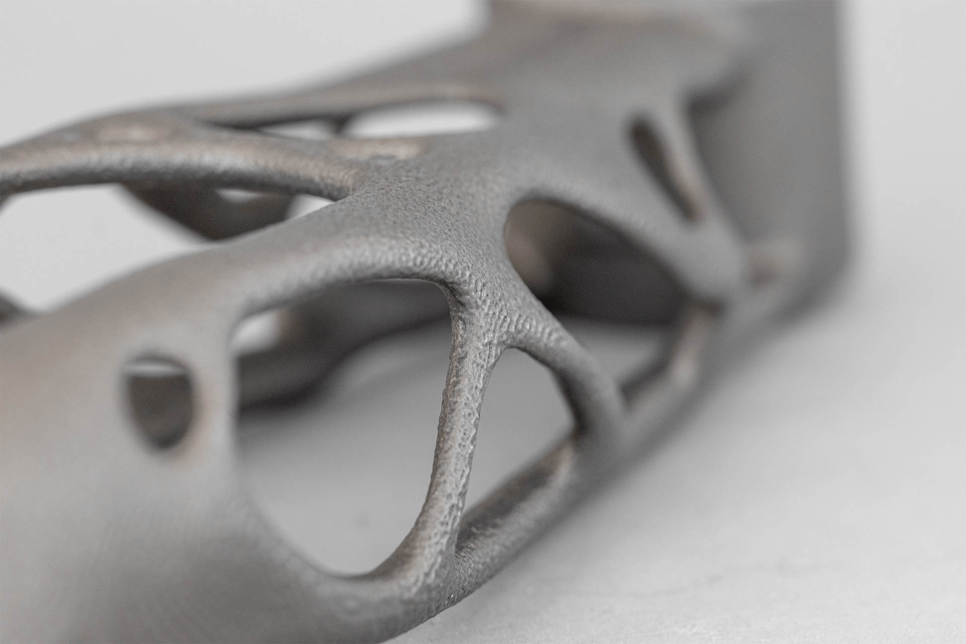close up titanium pedal crank created with 3D printing and investiment casting
